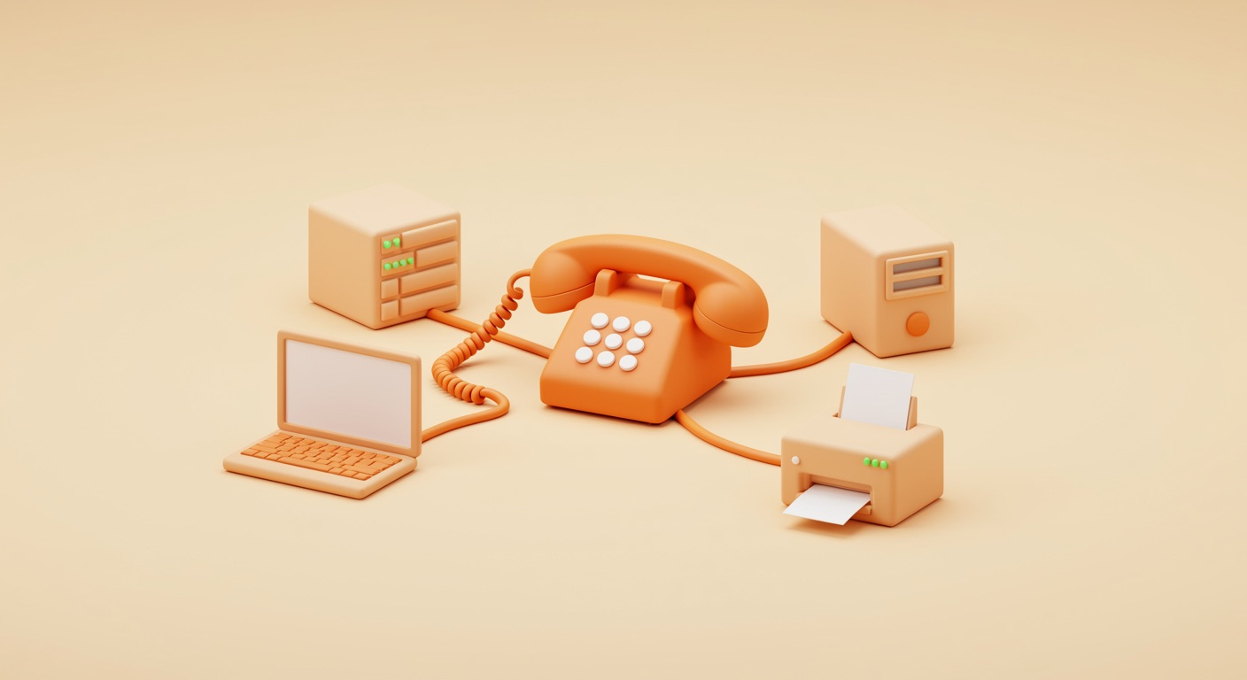 Ein direkter Draht verbindet einen Arbeitsplatz mit dem arian-Helpdesk — eine Nummer, ein Ansprechpartner, in warmen Farben illustriert.
